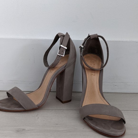 Schutz Suede Ankle Strap Heels - Picture 6 of 9